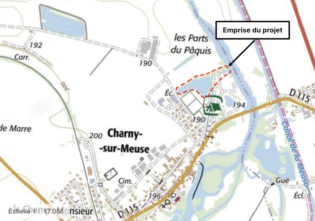 Localisation géographique du projet de la ballastière, à Charny-sur-meuse_FD55