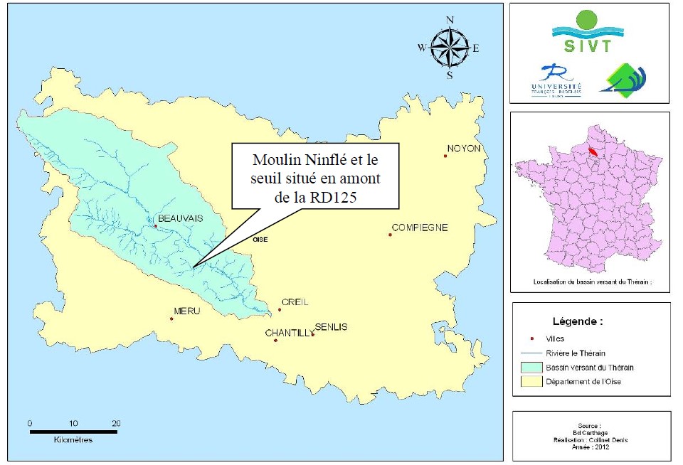Localisation du site d’invervention à l’échelle du bassin du Thérain